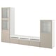 BESTÅ TV storage combination/glass doors, white Sindvik/Lappviken light grey/beige, 300x42x193 cm