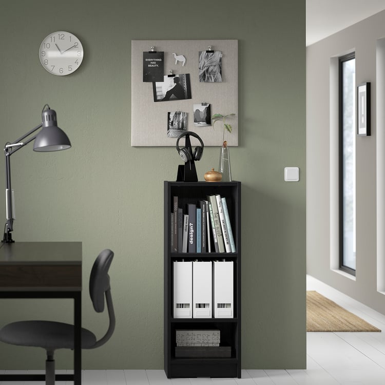 BILLY Bookcase, black oak effect, 40x28x106 cm IKEA