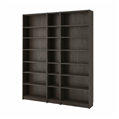 BILLY Bookcase comb with extension units, dark brown oak effect, 200x28x237 cm