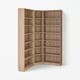 BILLY Bookcase corner comb w ext units, oak effect, 136/136x28x237 cm