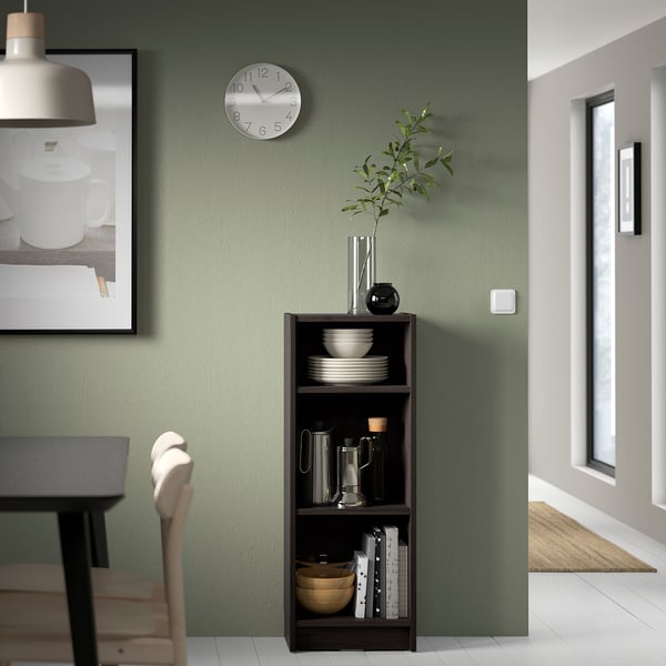 BILLY Bookcase, dark brown oak effect, 40x28x106 cm IKEA