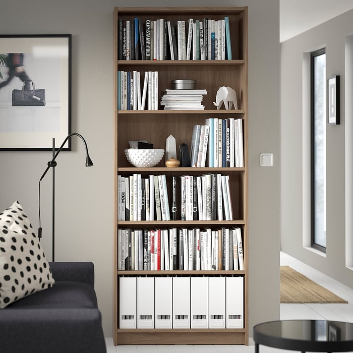 BILLY Bookcase, oak effect, 80x28x202 cm IKEA