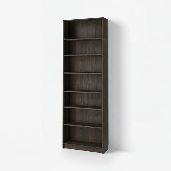 BILLY Bookcase with height extension unit, dark brown oak effect, 80x28x237 cm
