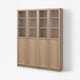 BILLY / OXBERG Bookcase comb w panel/glass doors, oak effect, 160x30x202 cm