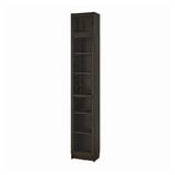 BILLY / OXBERG Bookcase w glass doors/ext unit, dark brown oak effect, 40x30x237 cm