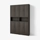 BILLY / OXBERG Bookcase w height extension ut/drs, dark brown oak effect, 160x30x237 cm