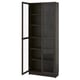 BILLY bookcase with glass doors & 3 shelves.