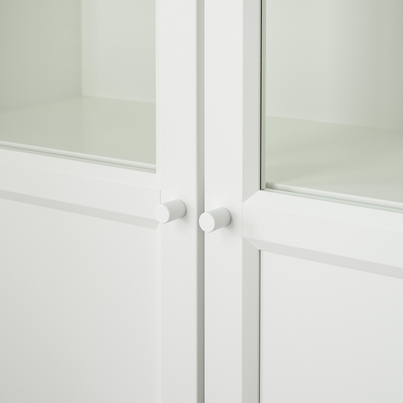 BILLY / OXBERG bookcase with panel/glass doors, white, 80x30x202 cm — picture 8
