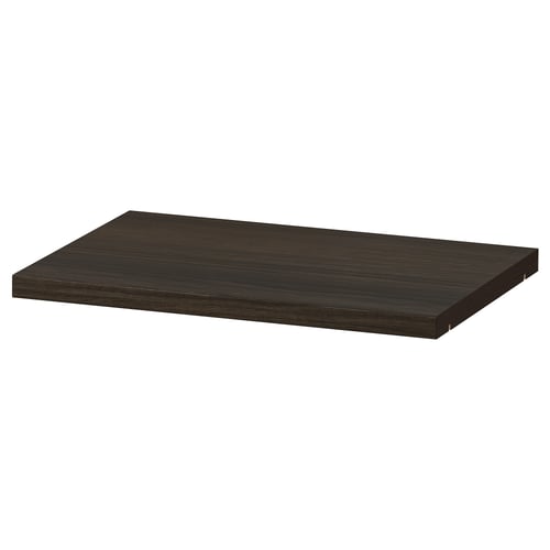 Ikea BILLY black shelf, rectangular, particleboard, paper foil, plastic.