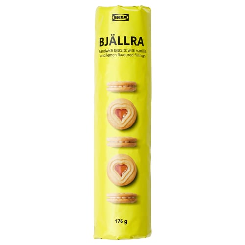 BJÄLLRA Biscuits, lemon flavoured filling, 176 g