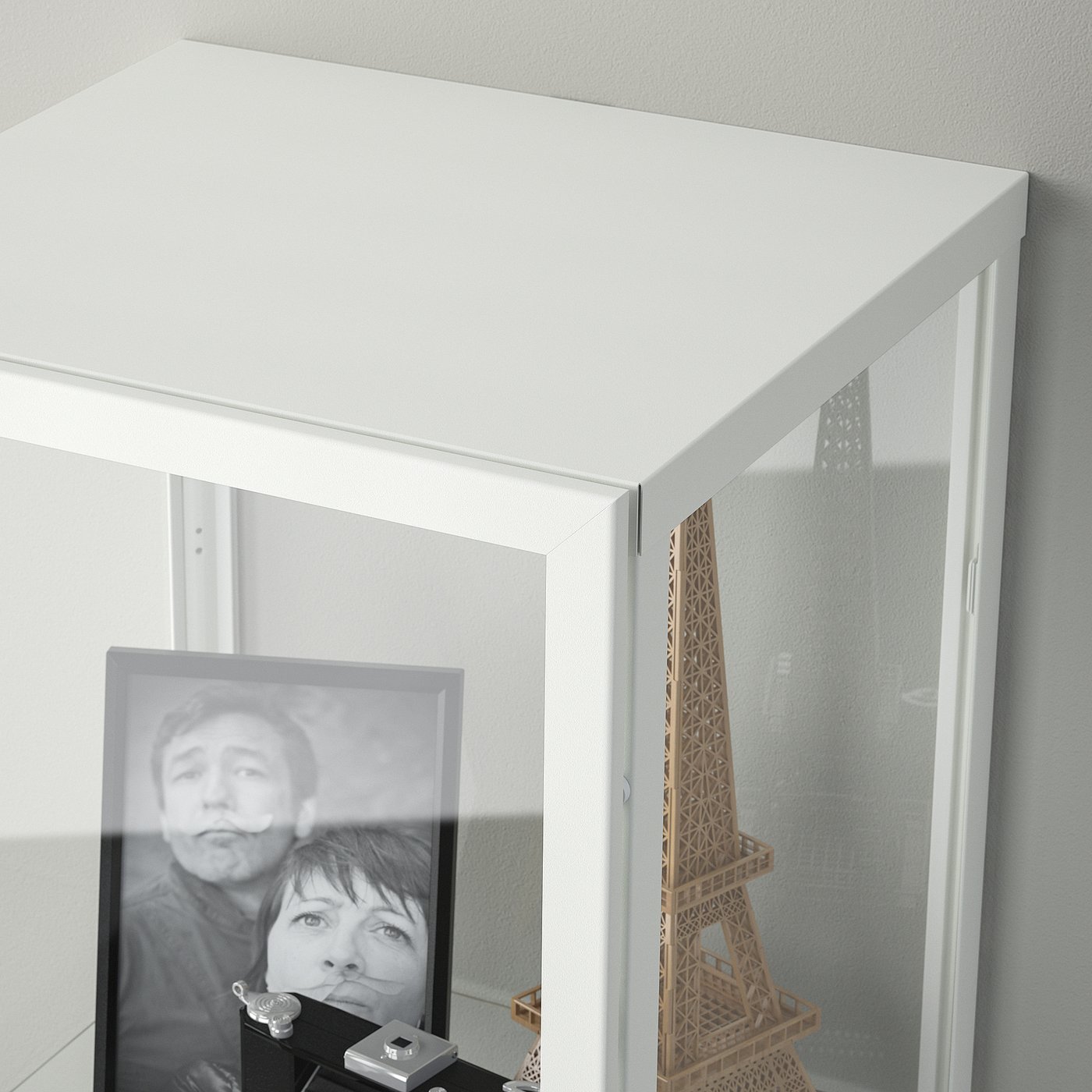 BLALIDEN glass-door cabinet, white, 35x32x151 cm — picture 4