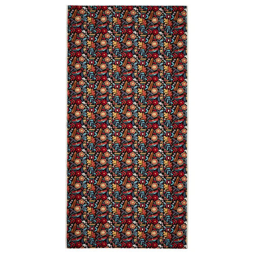 BLÅRAPUNKEL fabric: floral pattern, brown, rectangular, 100% cotton.