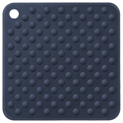 BLÅSJÖN Shower mat, dark blue, 50x50 cm