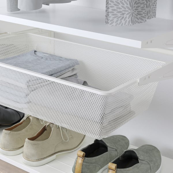 BOAXEL Wardrobe combination, white, 245x40x201 cm