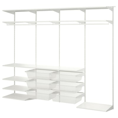 BOAXEL Wardrobe combination, white, 245x40x201 cm