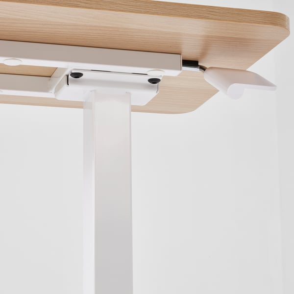 BOLLSIDAN Laptop stand, white stained oak effect/white, 68x36 cm