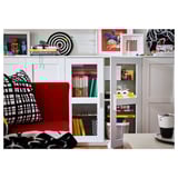 BRIMNES Cabinet with doors, glass/white, 78x95 cm