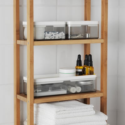 BROGRUND Box, set of 3, transparent grey/white