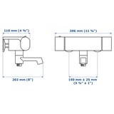 BROGRUND Thermostatic bath/shower mixer, chrome-plated, 150 mm