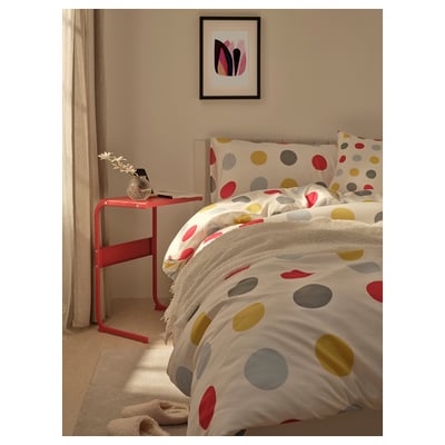 BRUKSVARA 3-piece bedlinen set, multicolour/dot pattern, 150x200 cm