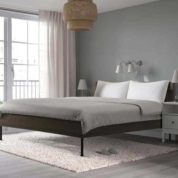 BRUKSVARA Bed frame, brown, 180x200 cm