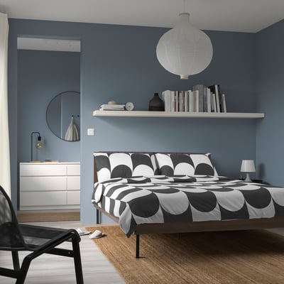 BRUKSVARA Bed frame, brown, 150x200 cm