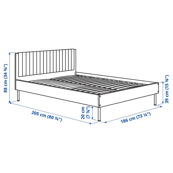 BRUKSVARA Bed frame, white, 180x200 cm