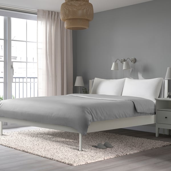 BRUKSVARA Bed frame, white, 180x200 cm