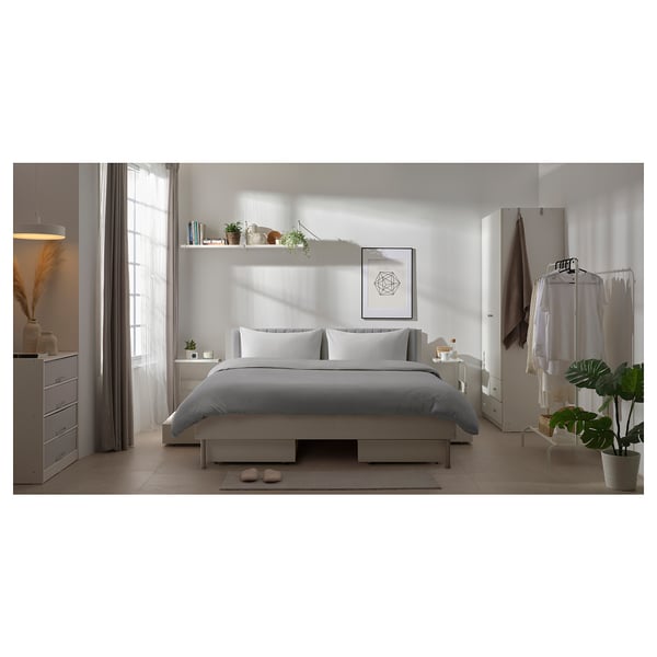 BRUKSVARA Bed frame, white, 180x200 cm
