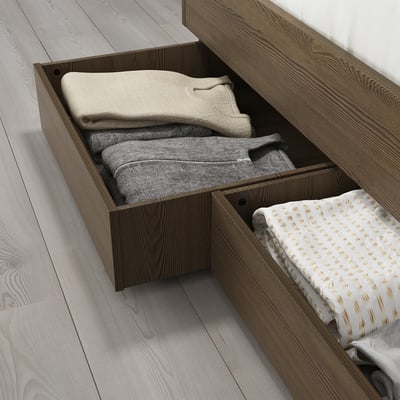 BRUKSVARA Bed storage box, brown, 63x62 cm
