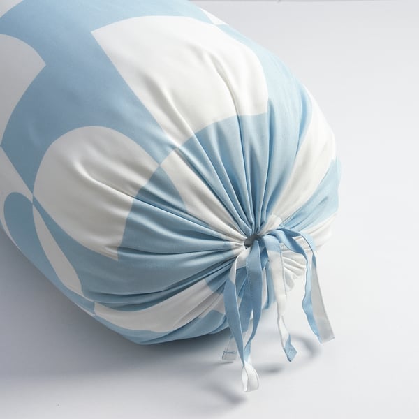 BRUKSVARA Bolster case, blue/geometric, 38x110 cm