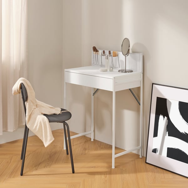 BRUKSVARA Dressing table, white/light grey, 68x40 cm