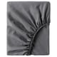 BRUKSVARA Fitted sheet, dark grey, 90x200 cm
