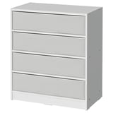 BRUKSVARA Storage unit with 4 boxes, white/light grey, 70x80 cm