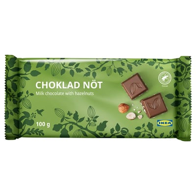 CHOKLAD NÖT Milk chocolate tablet, with hazelnuts Rainforest Alliance Certified, 100 g