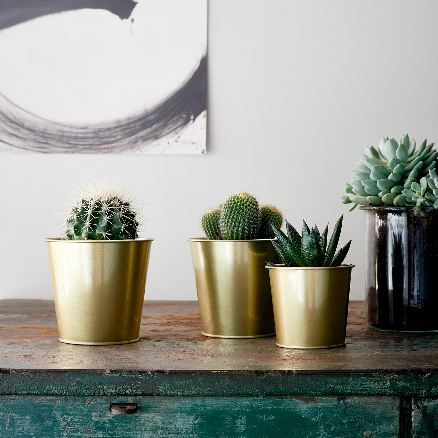 DAIDAI plant pot, brass-colour, 9 cm - IKEA