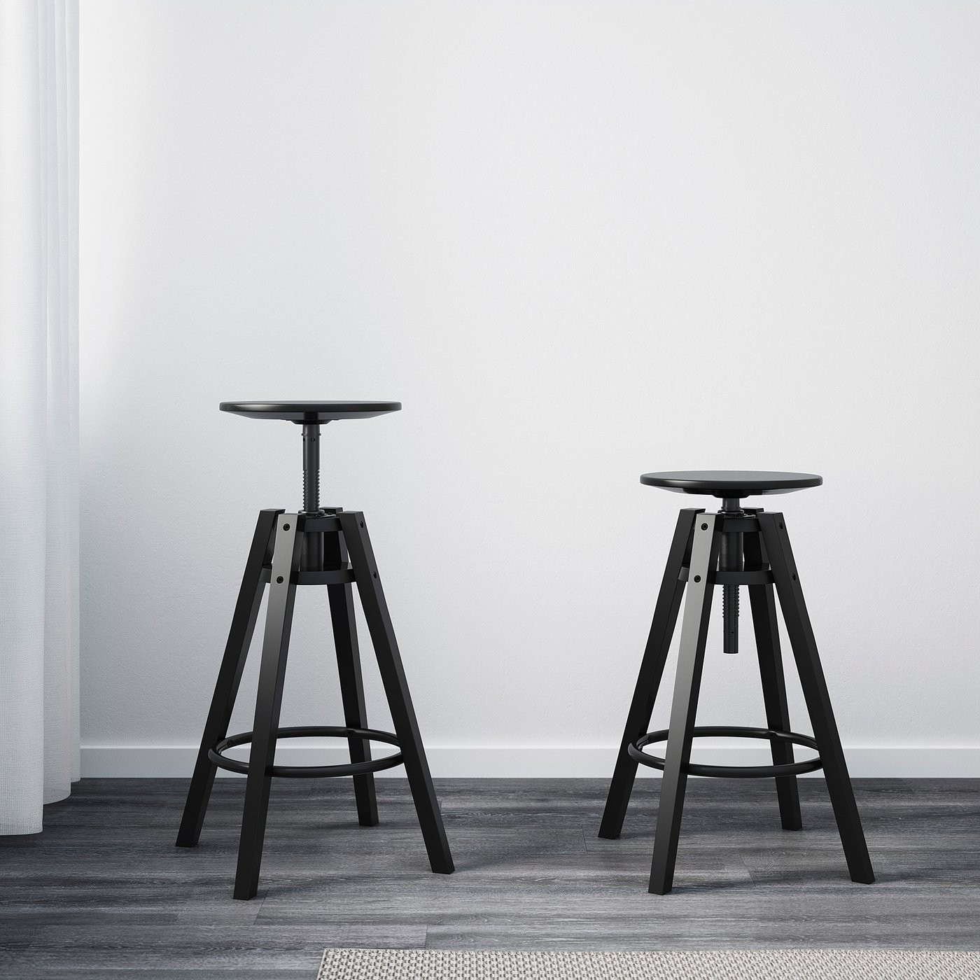 DALFRED bar stool, black, 63-74 cm - IKEA