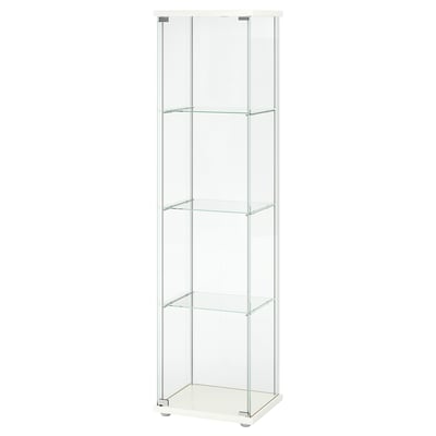 DETOLF Glass-door cabinet, white, 43x163 cm