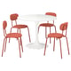 DOCKSTA / SANDSBERG Table and 4 chairs, white/Remmarn red-brown, 103 cm