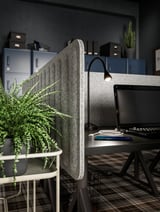EILIF Screen for desk, grey, 140x48 cm