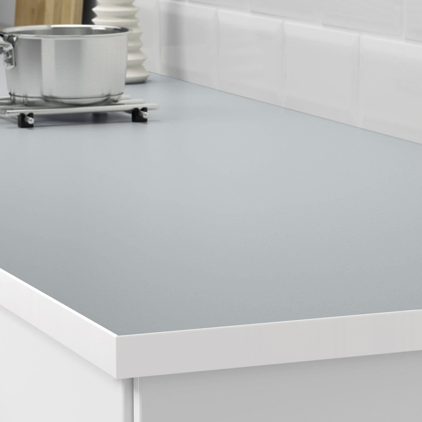 EKBACKEN Worktop, double-sided - light grey with white ...