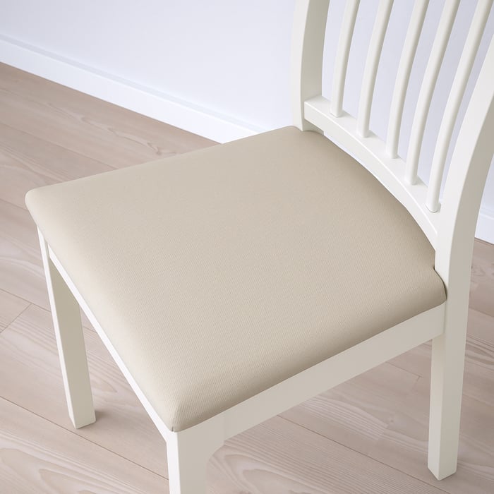EKEDALEN chair, white/Hakebo beige IKEA