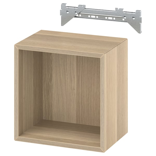 EKET Wall-mounted shelving unit, white stained oak effect, 35x25x35 cm
