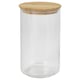 Option: EKLATANT Jar with lid, clear glass/bamboo, 1 l
