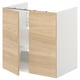 ENHET Bs cb f wb w shlf/doors, white/oak effect, 60x42x60 cm