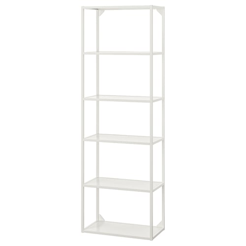 ENHET white metal shelf: 5 open sections, rectangular shape, sleek and minimalist design.
