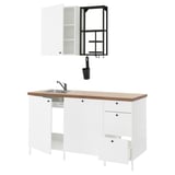 ENHET Kitchen, anthracite/white, 163x63.5x222 cm