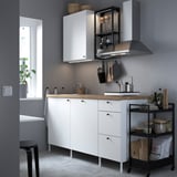 ENHET Kitchen, anthracite/white, 163x63.5x222 cm