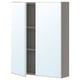 ENHET Mirror cabinet with 2 doors, grey, 60x17x75 cm
