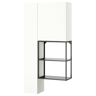 ENHET Storage combination, anthracite/white, 90x32x180 cm